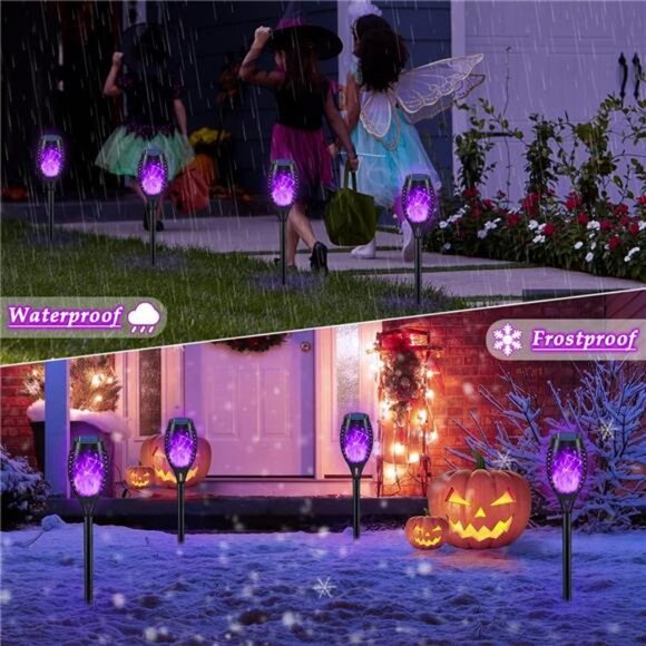 Halloween Decorations Outdoor, 12Pack Purple Solar Halloween Lights - Picture 5 of 7